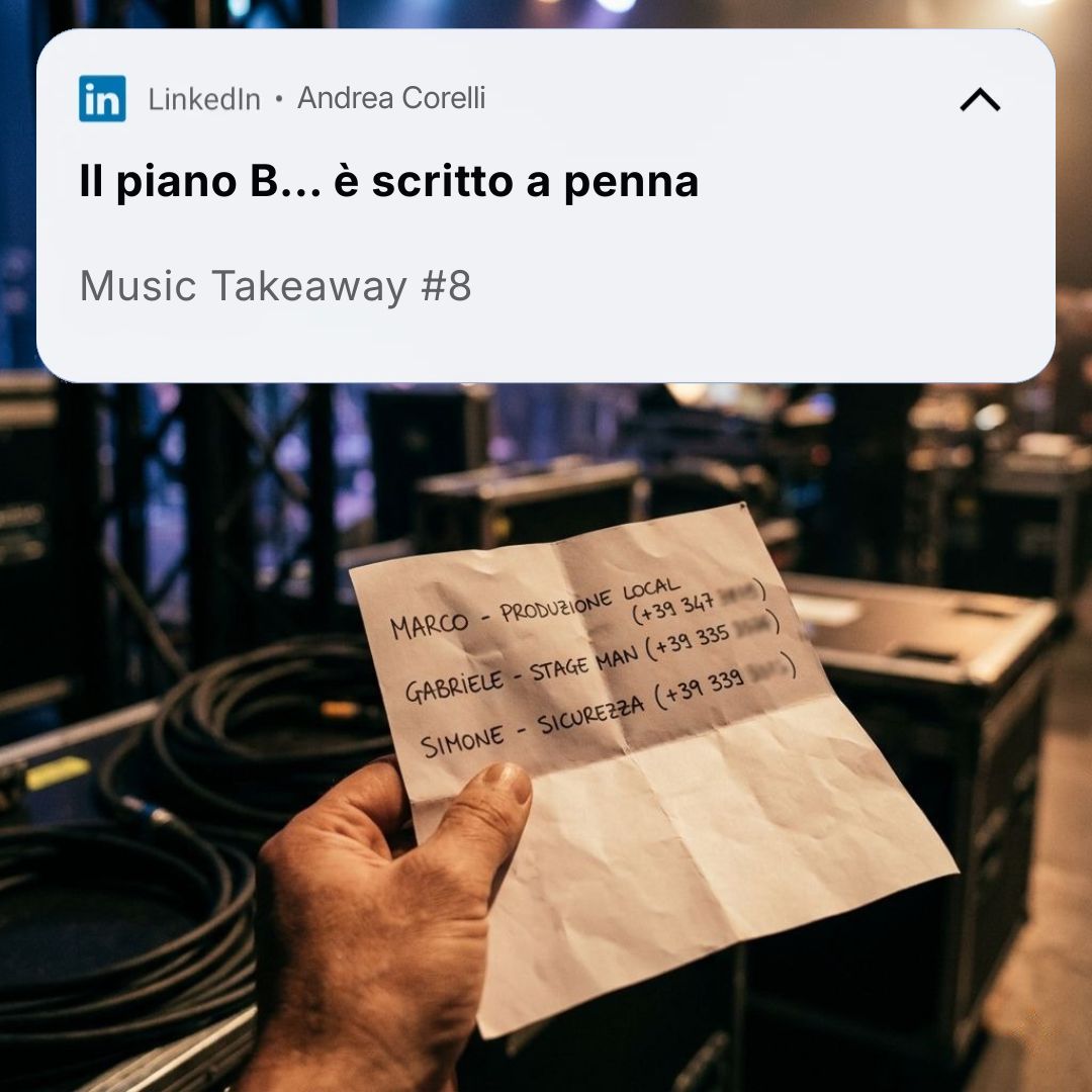 MusicTakeAways - Il piano B è scritto a penna