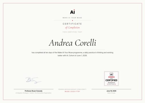 Andrea Corelli - AI SPARKS by Bryan Cassaday Certification