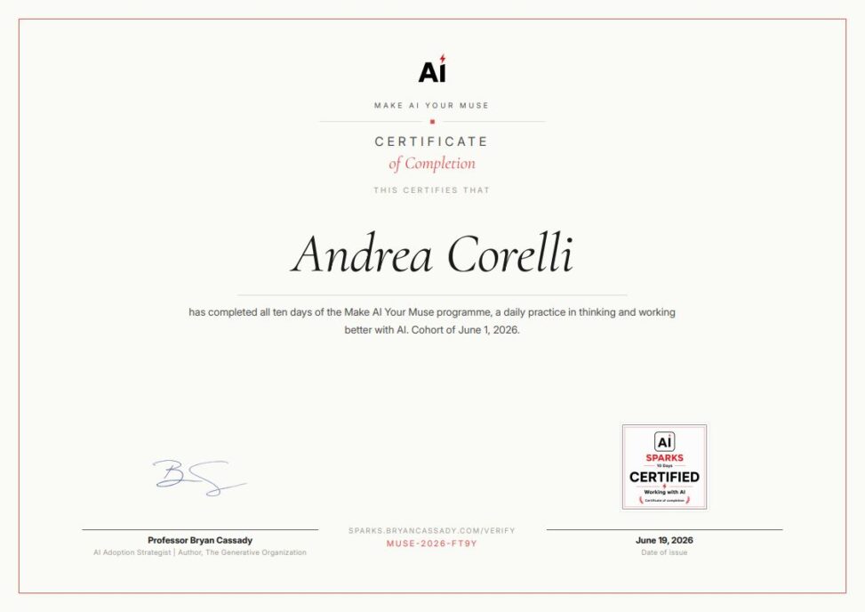 Andrea Corelli - AI SPARKS by Bryan Cassaday Certification